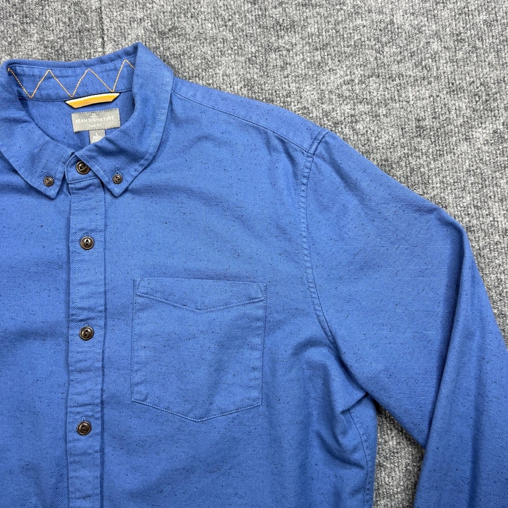L.L.Bean Signature Mens Large Donegal‎ Slim Fit Long Sleeve Button Down Shirt - Picture 7 of 8
